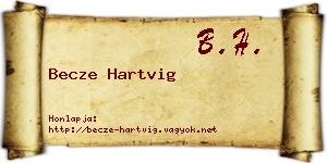 Becze Hartvig névjegykártya